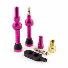 Serfas Tubeless Presta Valves- pair 44mm Pink
