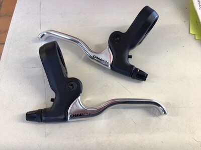BRAKE LEVER - Tektro Brake Levers, 2 Finger Type, Works With ( Linear - requires modification ), Caliper, Cantilever &amp; U Brakes, SILVER/BLACK (Sold In Pairs)