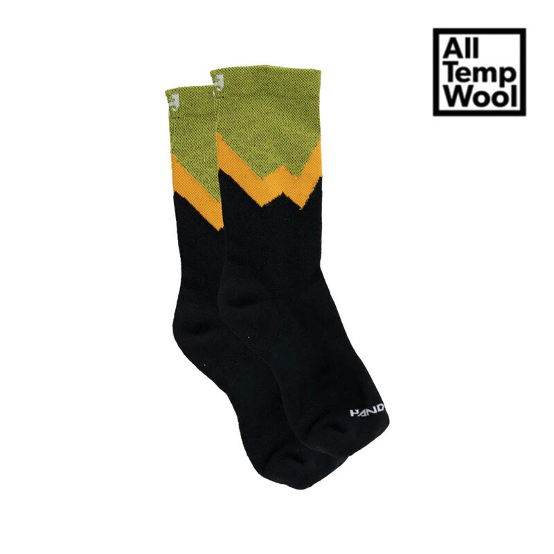 SM/MD Handup Socks - Olive Cascade Wool