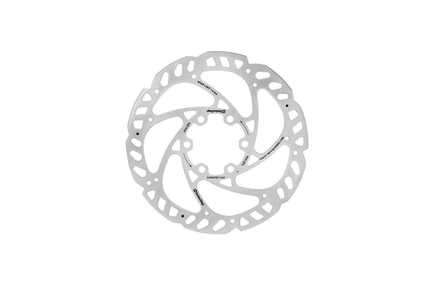 SwissStop Catalyst One Disc Rotor - 140mm, 6-Bolt, Silver