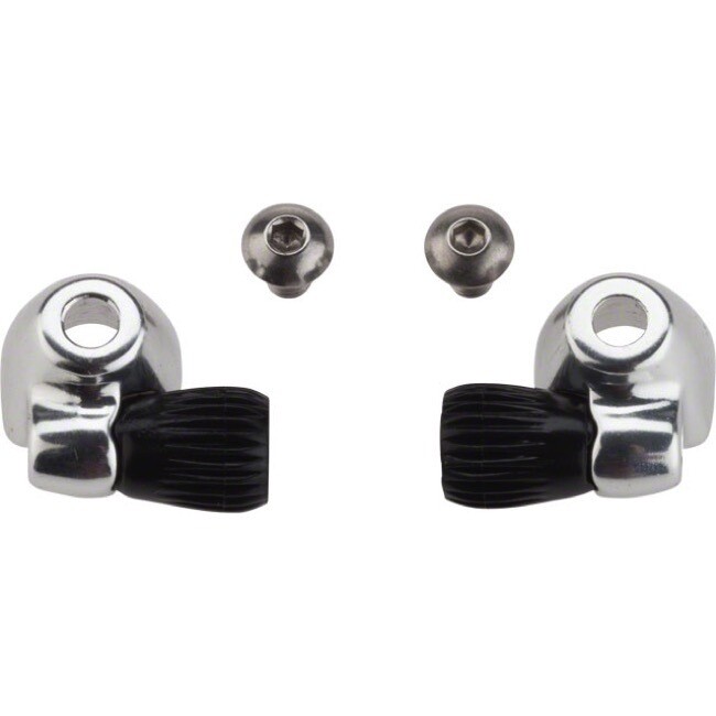 Problem Solvers Downtube Housing Stops with Barrel Adjusters Silver