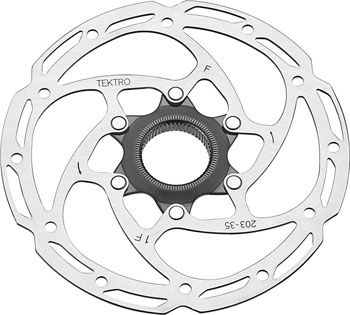 Tektro TR-35 Disc Brake Rotor - 203mm, Center-Lock, 1.8mm Thickness, Silver