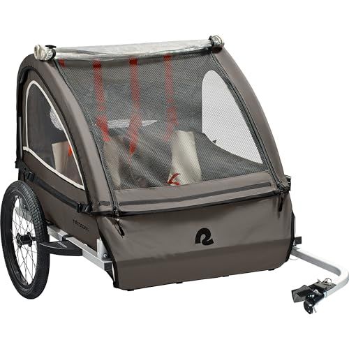 Retrospec Rover Plus Bike Trailer 2 Passenger- Basalt