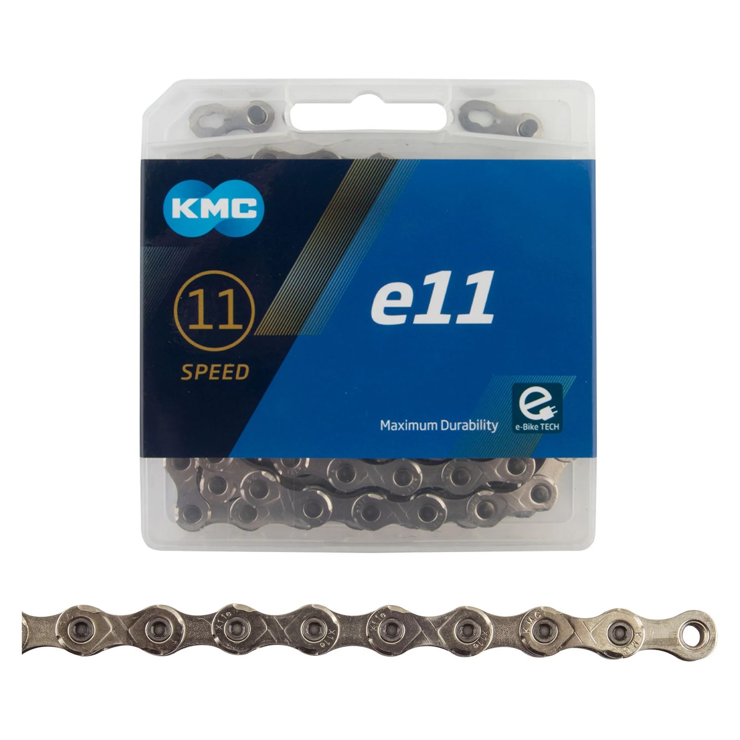KMC e11 eBike Chain - 11 Speed, 136 Links, Silver