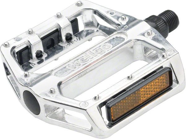 Wellgo B087 Pedals - Platform, Aluminum, 1/2", Silver