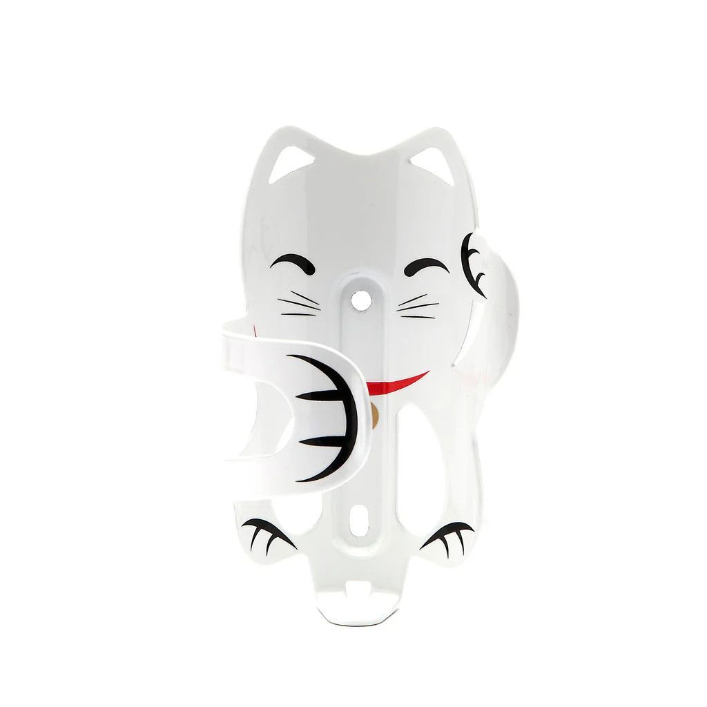 Portland Design Works Lucky Cat Water Bottle Cage: White Cat