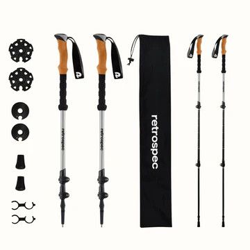 Retrospec Solstice Trekking Poles Cork Grip- Slate
