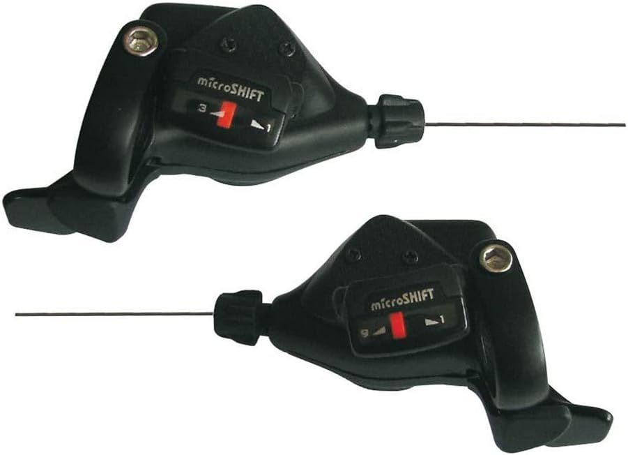microSHIFT TS71 Thumb Tap Shifter Set, 9-Speed, Triple, Optical Gear Indicator, Shimano Compatible