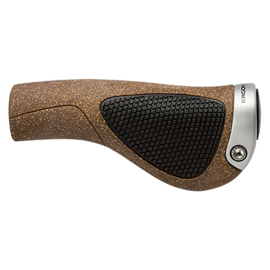 Ergon GP1 BioKork Grips - Lock-On, Large, Black/Tan