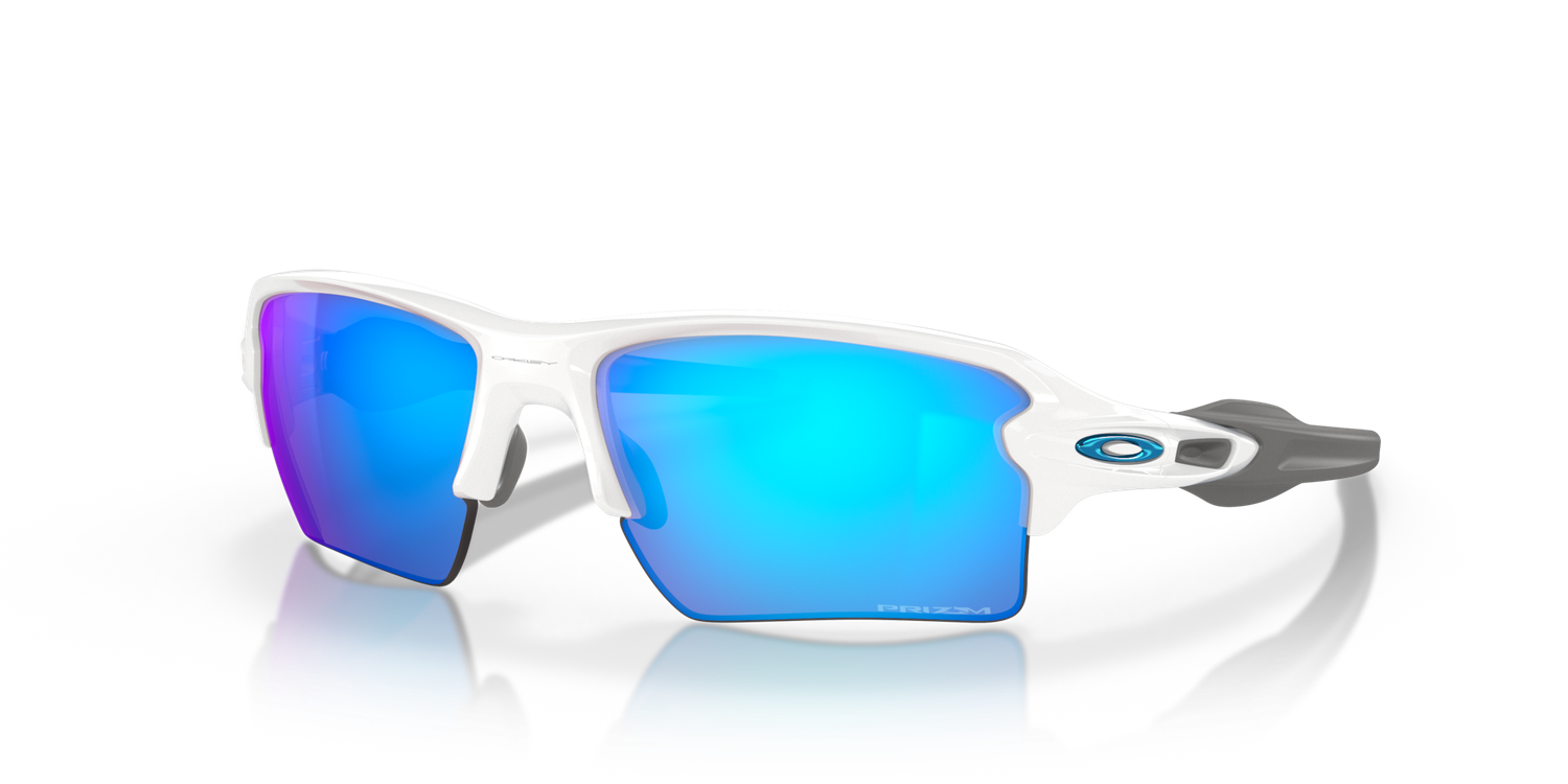 OKLY Flak 2.0 XL Pol White w/ PRIZM Sapph