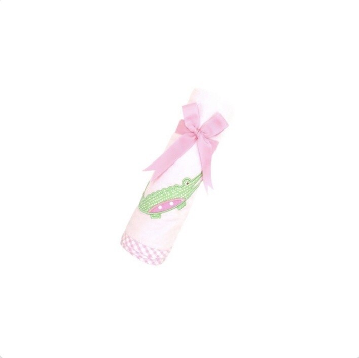 PINK ALLIGATOR SWADDLE BLANKET