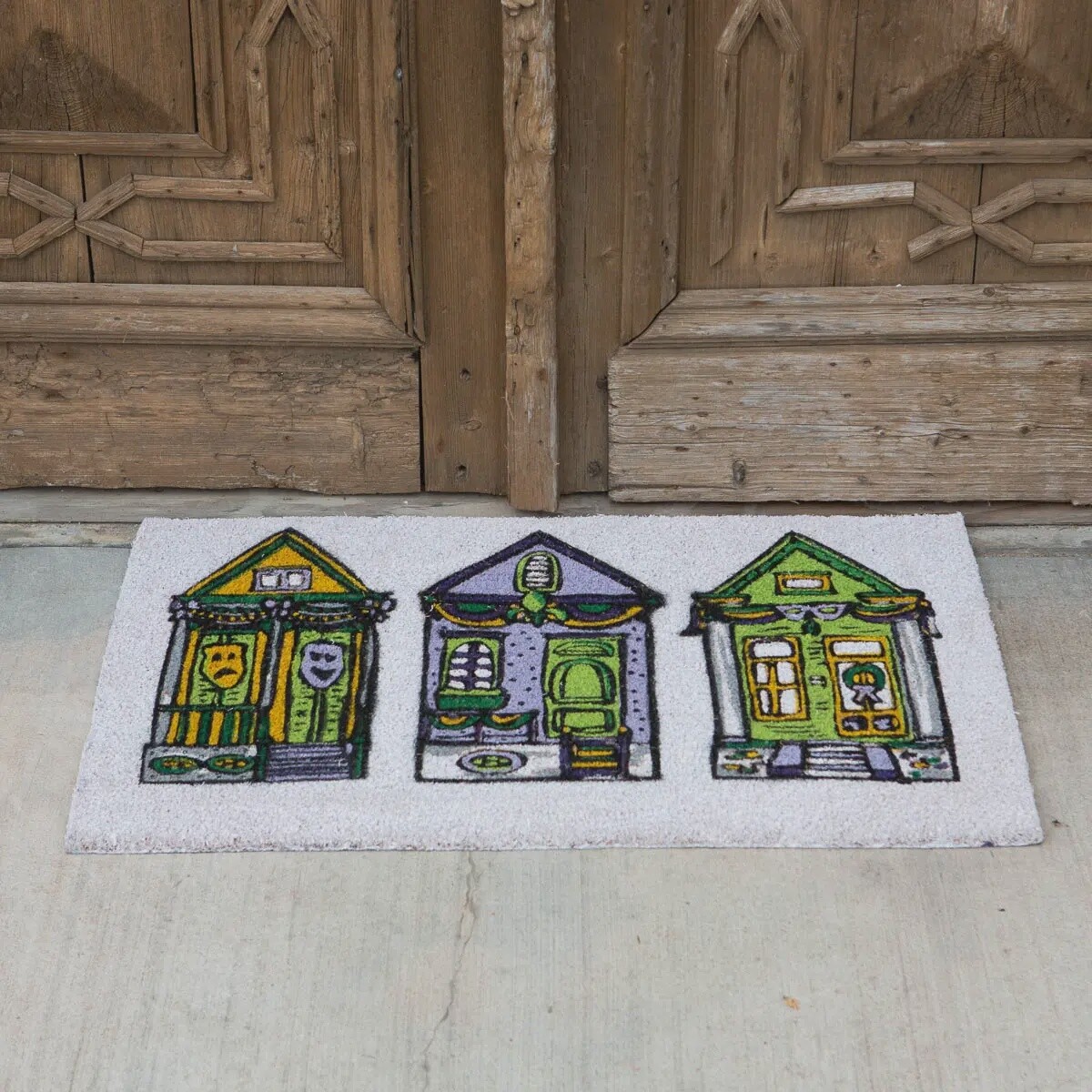 MARDI PARADE HOUSES DOORMAT