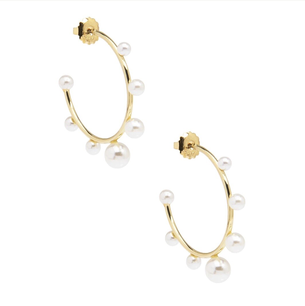 SMALL PEARL EMBELLISHED HOOP