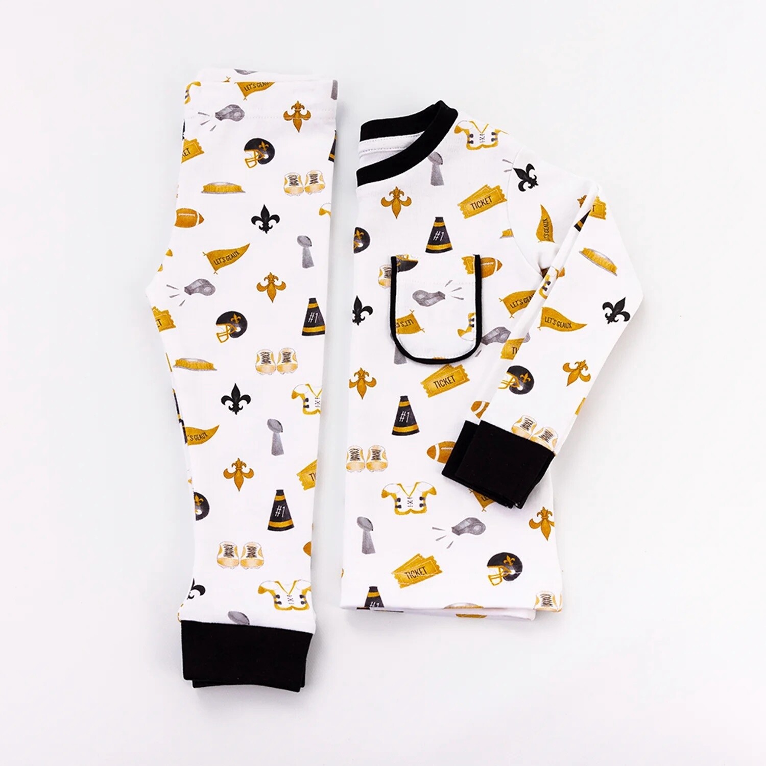 LET’S GEAUX SAINTS ORGANIC COTTON PAJAMA SET