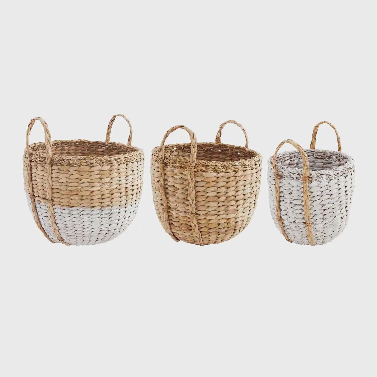 WHITE SEAGRASS BASKET SET