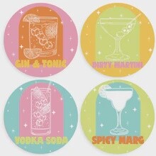 BOTTOMS UP COASTERS SET OF 4