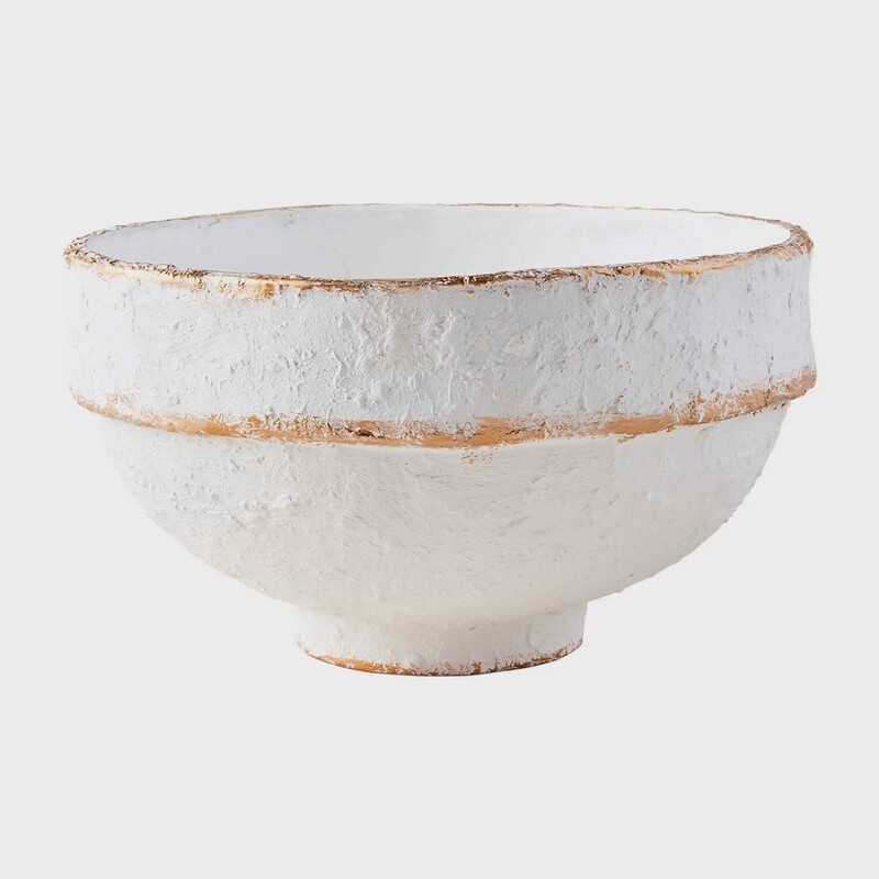 GOLD STRIPE PAPER MACHE BOWL