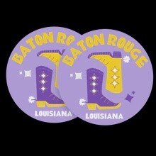 BATON ROUGE KICKOFF COASTERS SET OF 2