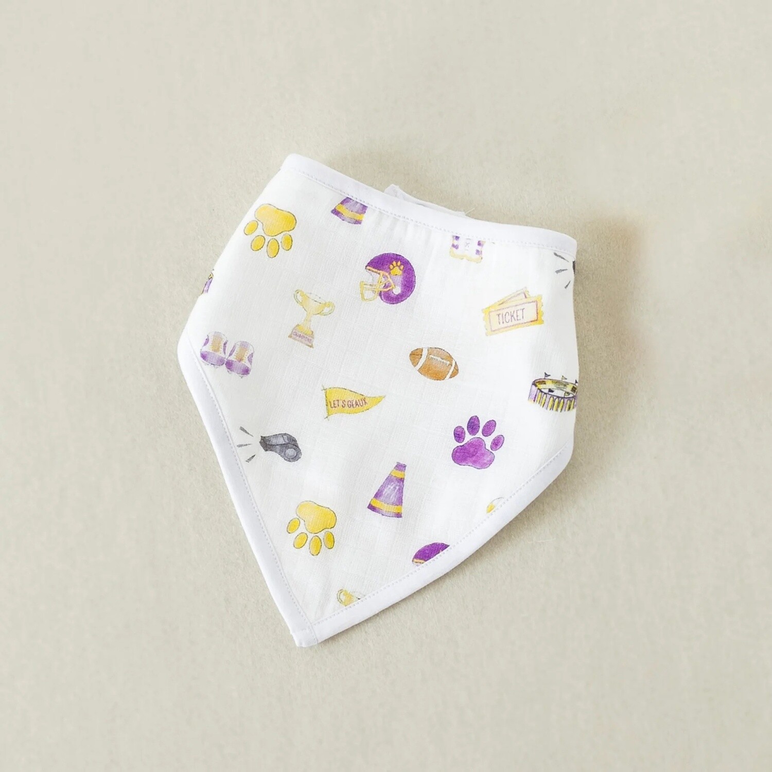 LET’S GO TIGERS ORGANIC MUSLIN BIB