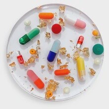 PILLS + GOLD COASTERS SET OF 2