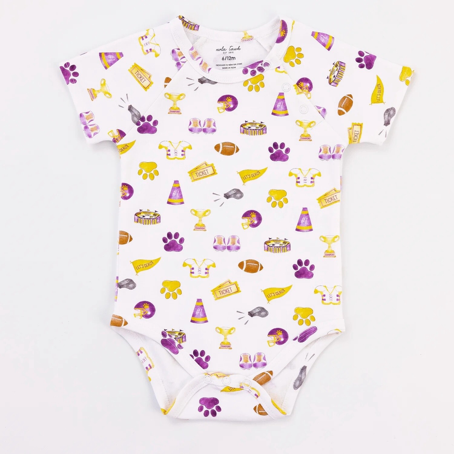 LET’S GO TIGERS ORGANIC COTTON ONESIE