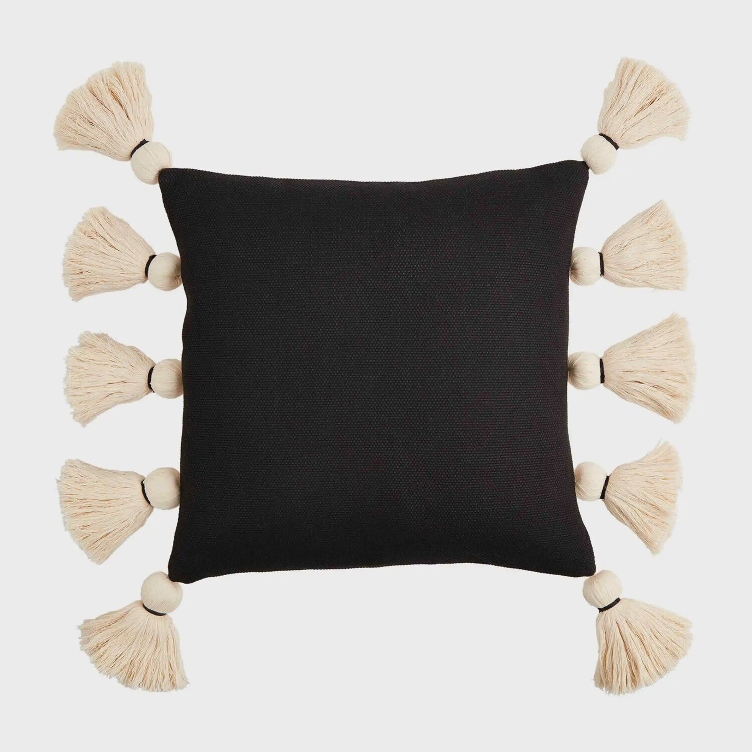 SQUARE BLACK TASSEL PILLOW