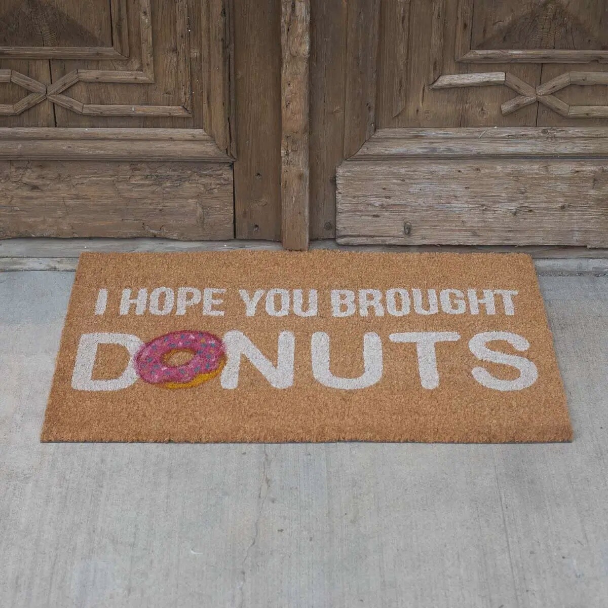 HOPE YOU BROUGHT DONUTS DOORMAT