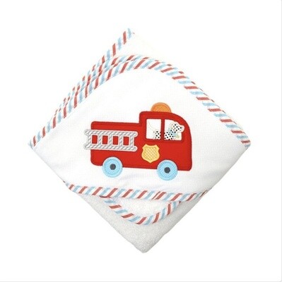 FIRETRUCK HOODED TOWEL &amp; WASHCLOTH SET