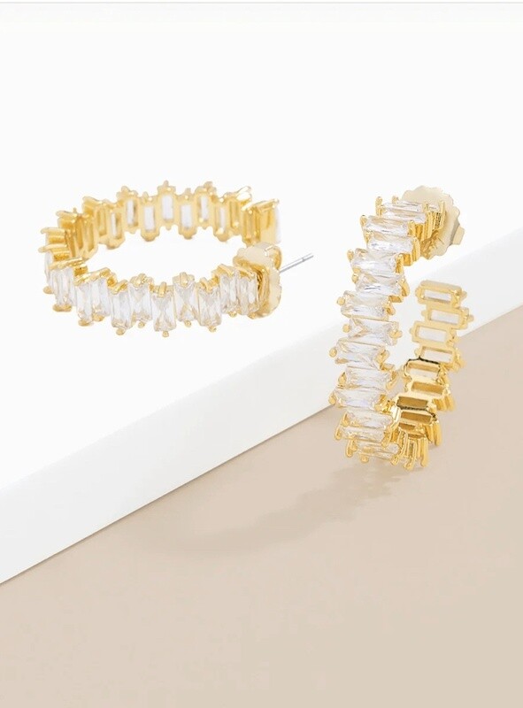 STACKED CRYSTAL HOOP