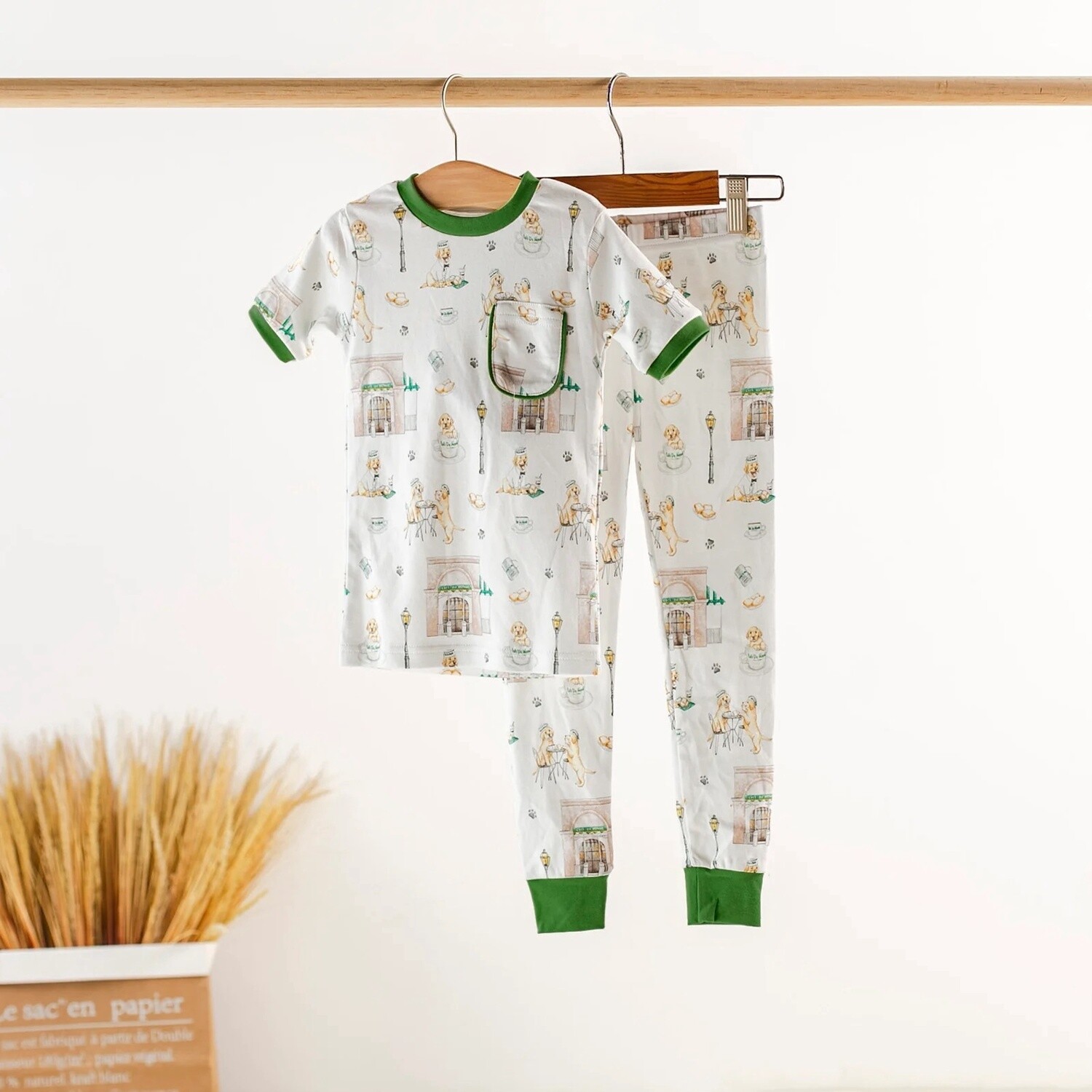 POWDERED SUGAR &amp; PUPPIES ORGANIC COTTON PAJAMA SET