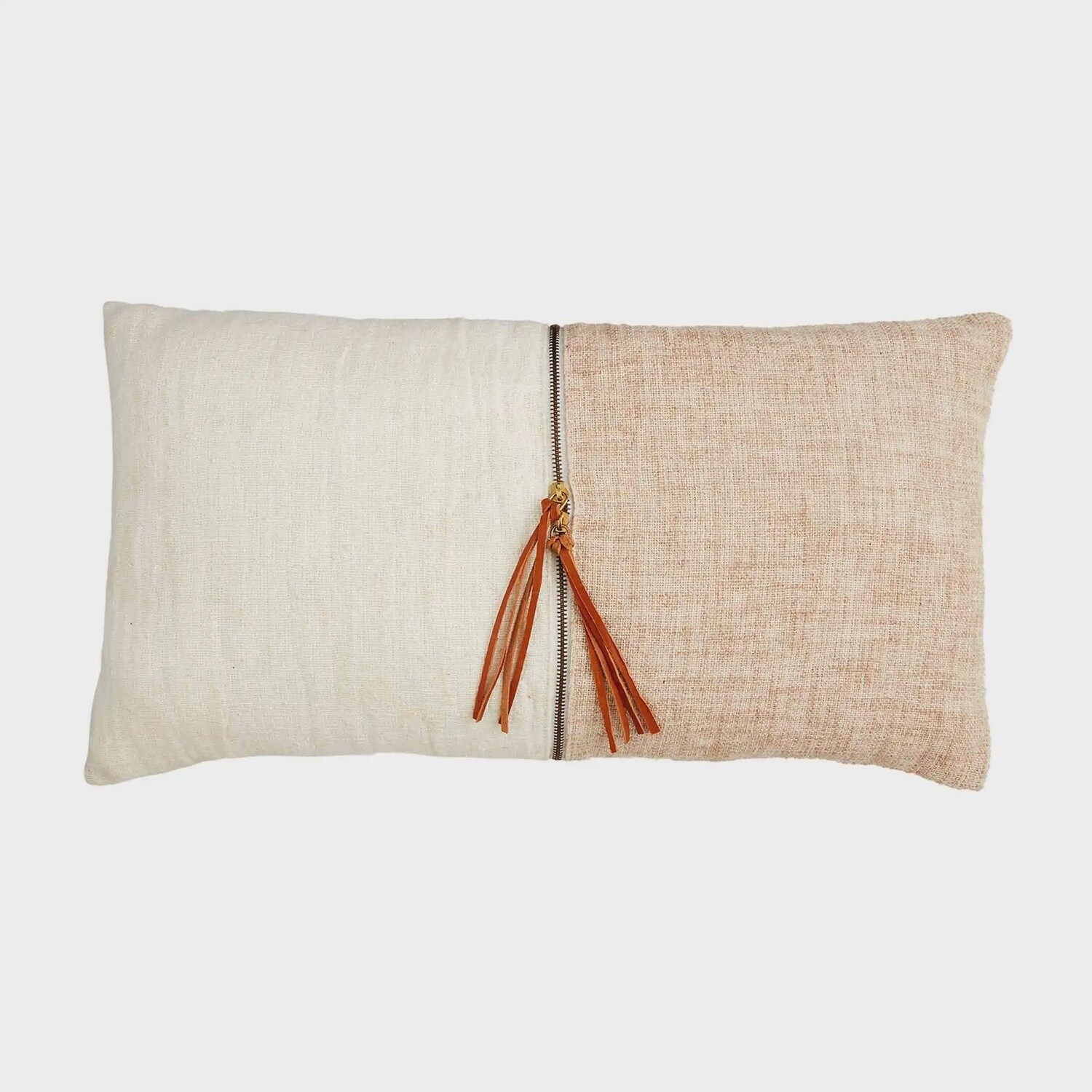 DOUBLE LEATHER PULL PILLOW