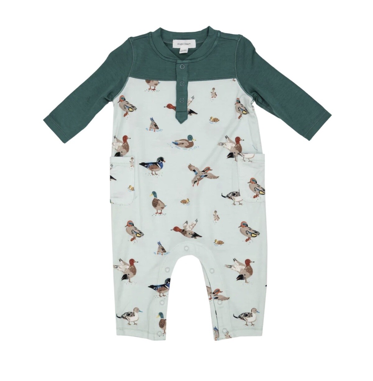 DUCKS ROMPER W/ CONTRAST SLEEVE