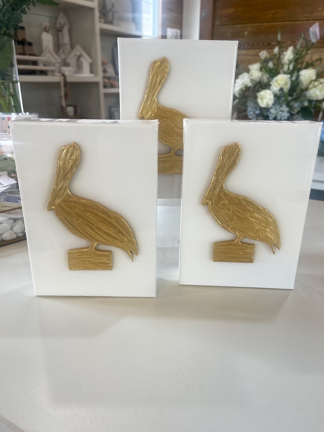 5x7 CANVAS GOLD PELICAN