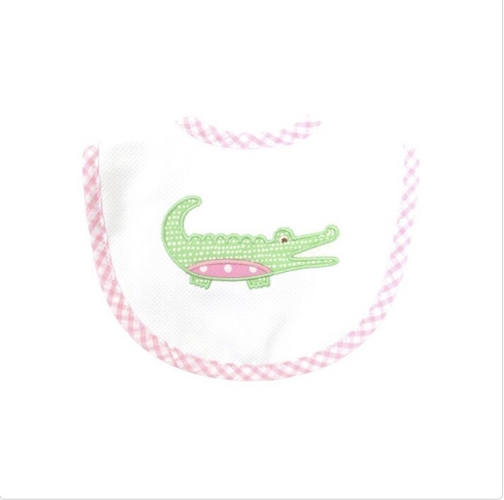 PINK ALLIGATOR BIB