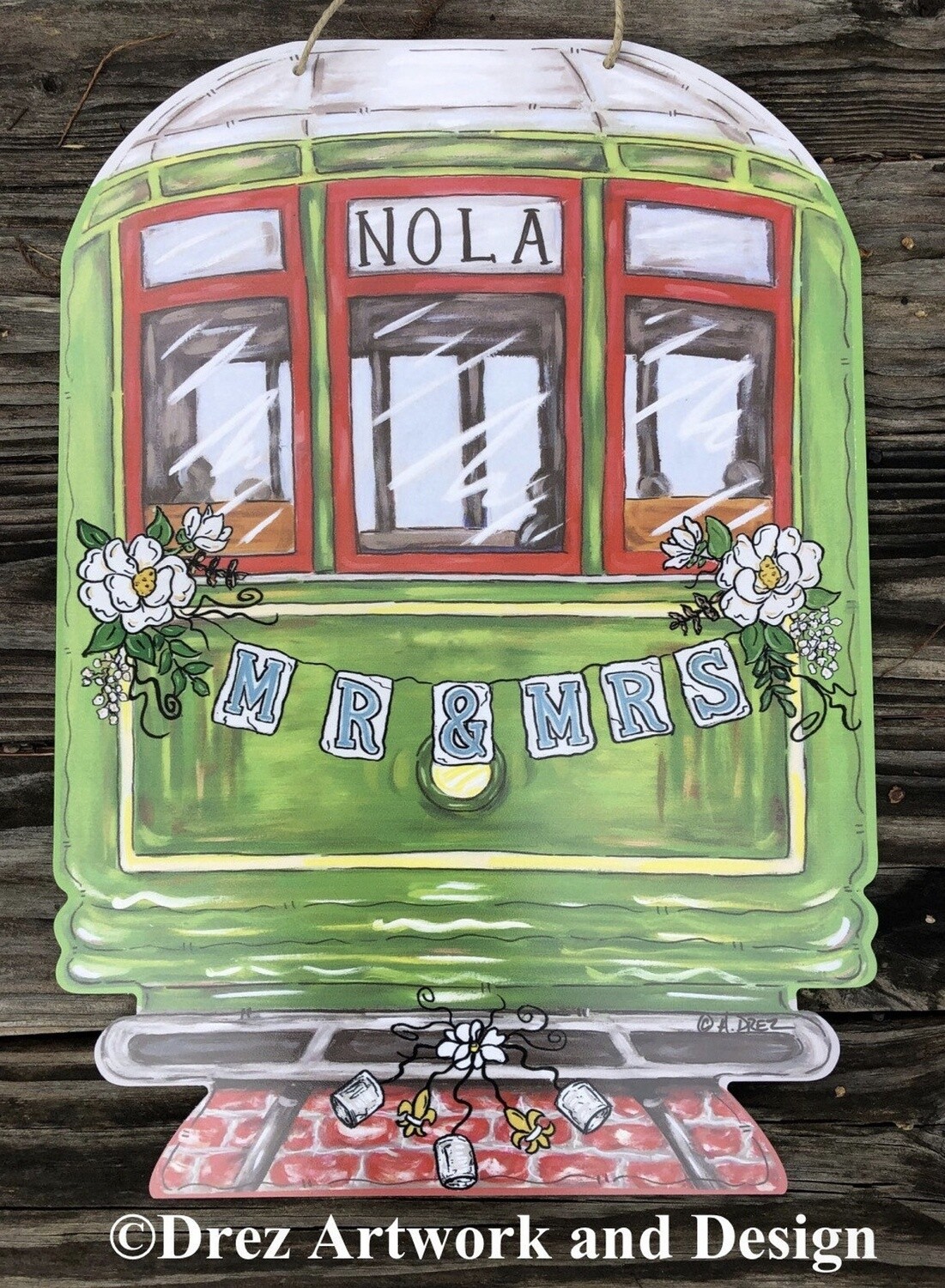 STREETCAR MR AND MRS DOOR HANGER