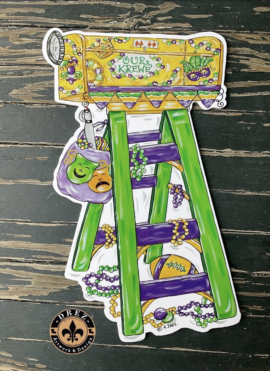 LADDER MARDI GRAS DOOR HANGER