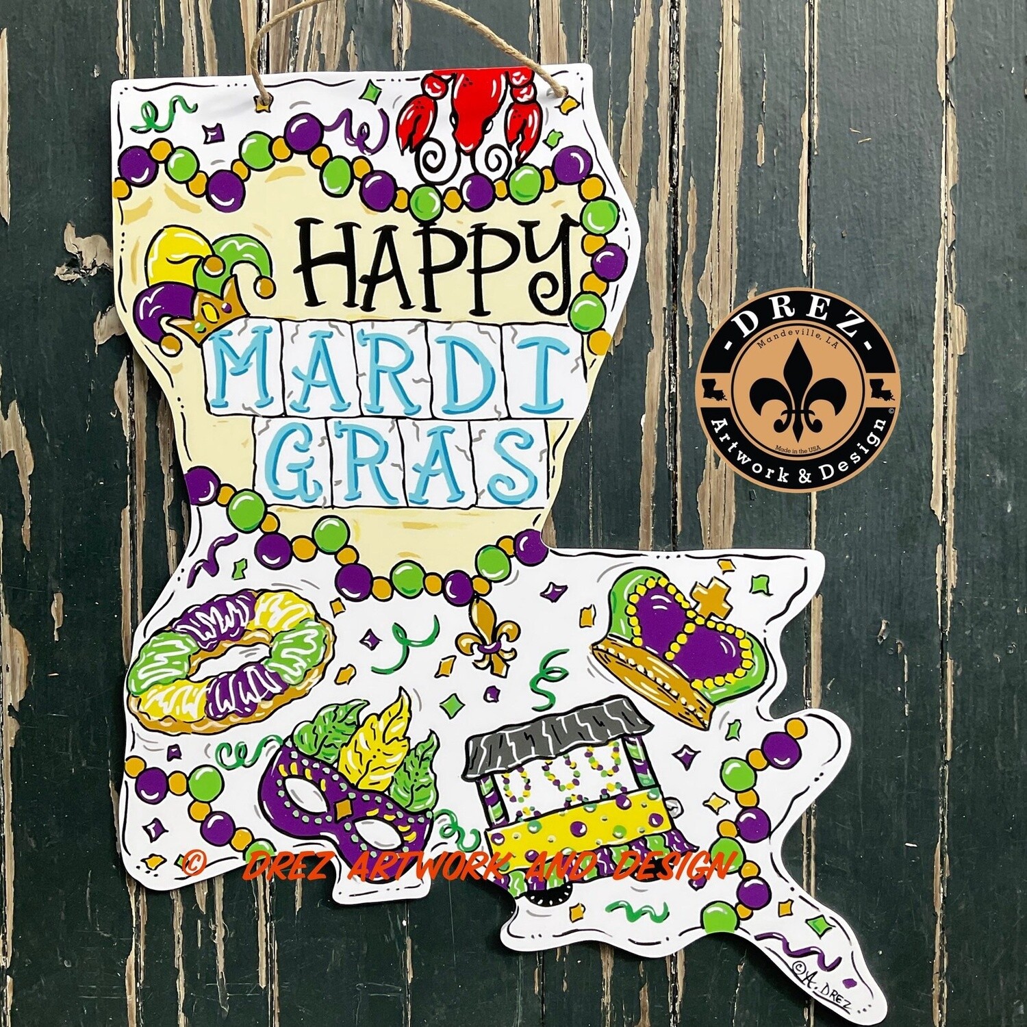 LA MARDI GRAS DOOR HANGER