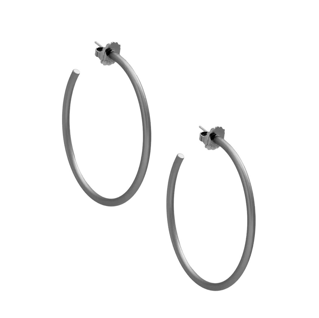 MEDIUM THIN HOOP EARRING, Colour: HEM