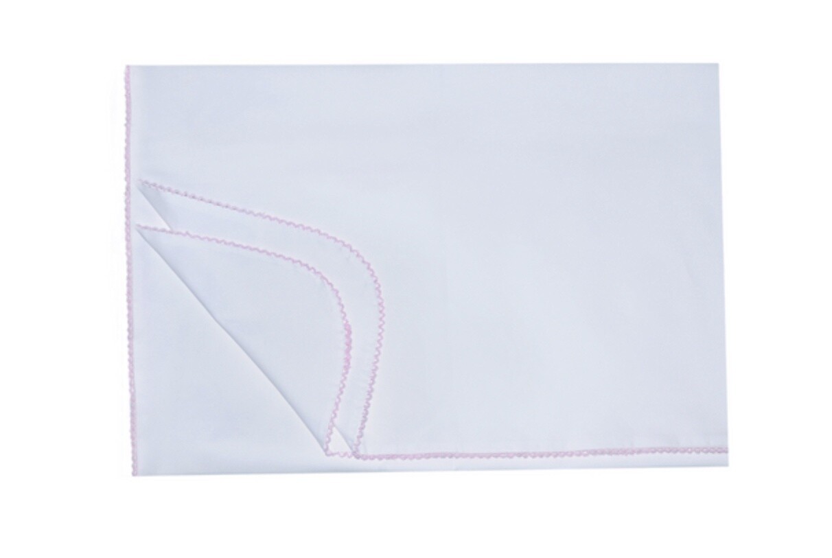 BABY BLANKET WHITE ON PINK