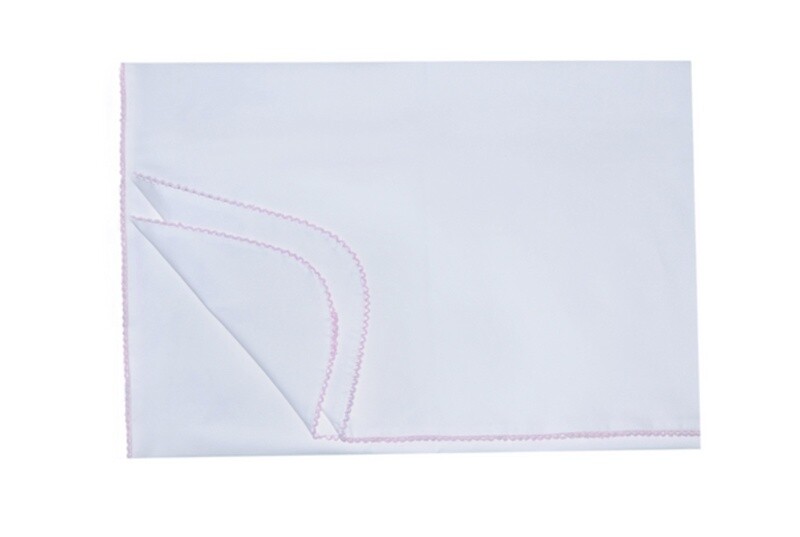 BABY BLANKET WHITE ON PINK