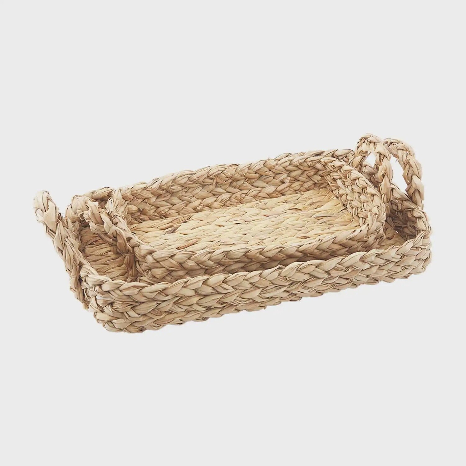 WOVEN BASKET TRAY SET