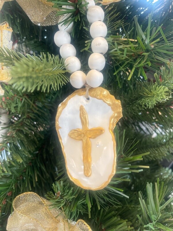 OYSTER CROSS ORNAMENT