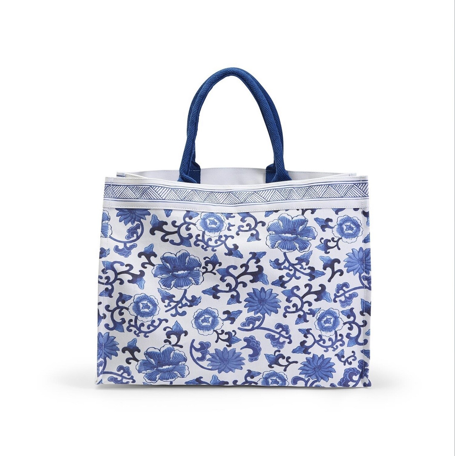 CHINOISERIE TOTE BAG, DESIGN: BLUE FLORAL