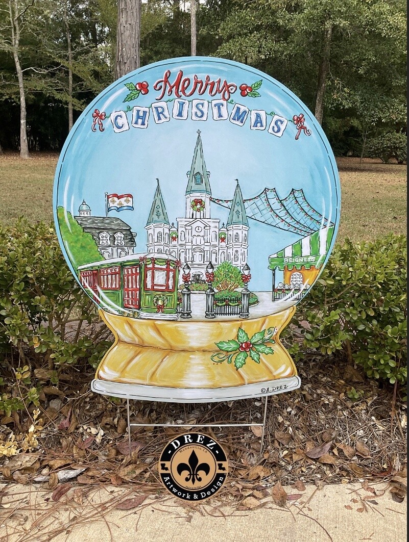 SNOWGLOBE YARD STAKE