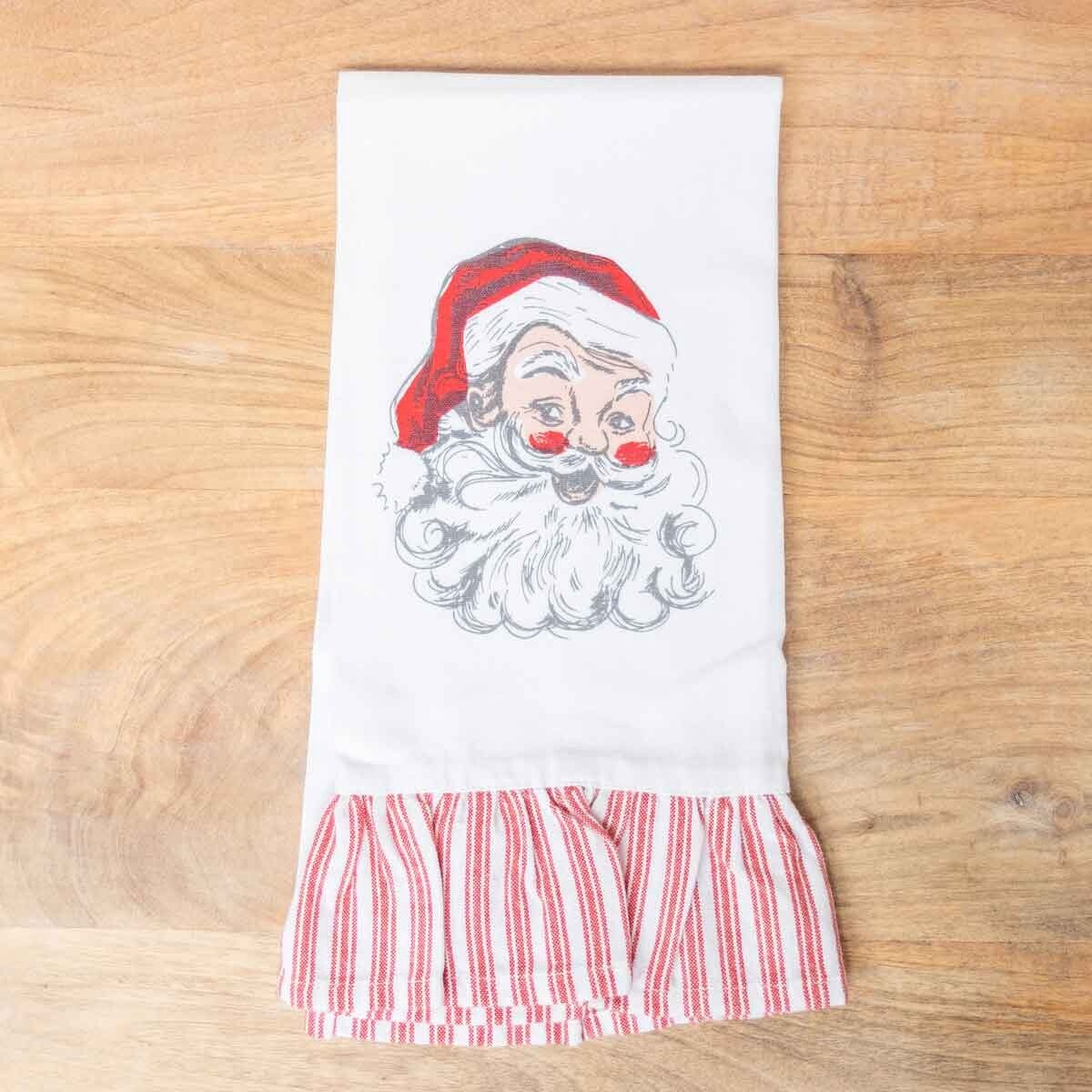 SANTA RUFFLE HAND TOWEL