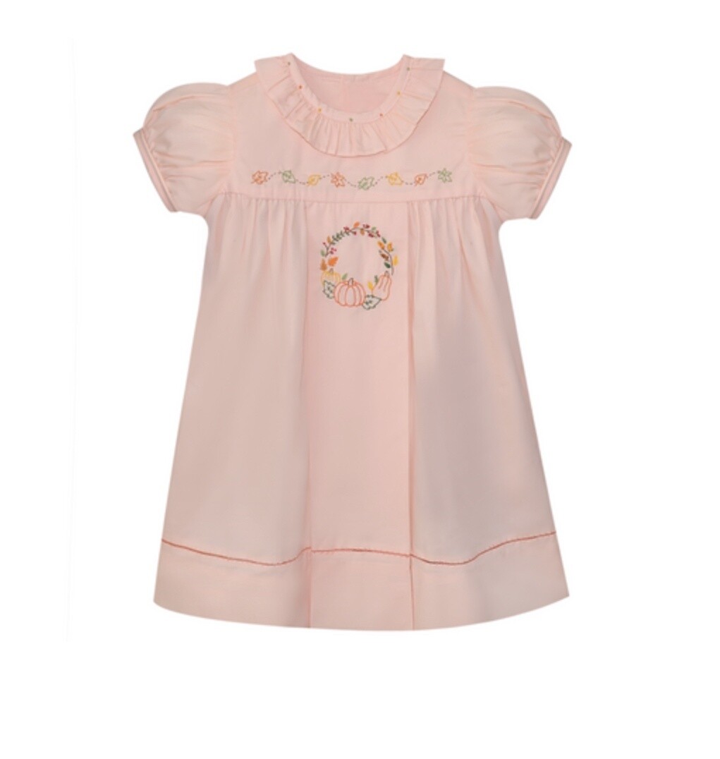 BEATRIX DRESS AUTIMN WREATH SOFT PEACH