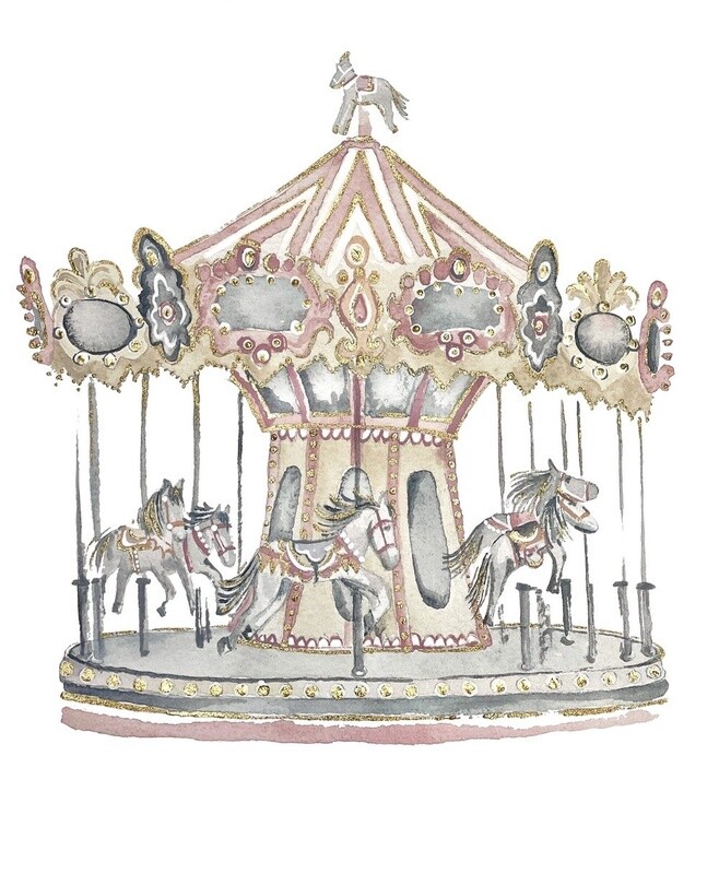&quot;PINK CAROUSEL&quot; 8X10 PRINT
