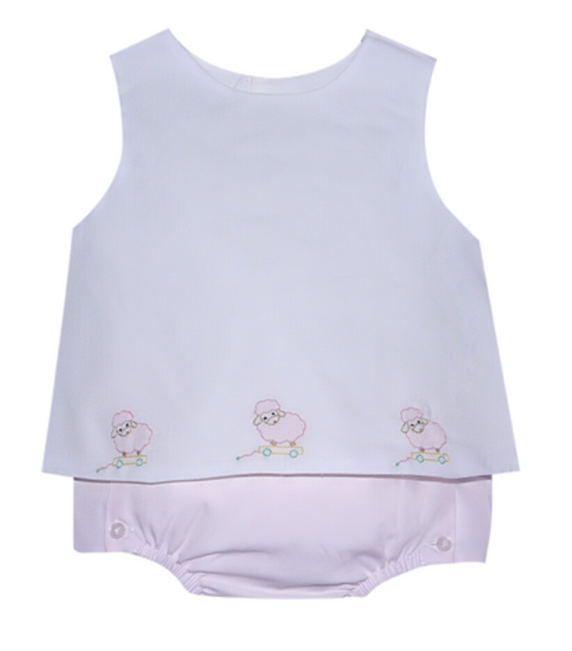BAILEY GIRL LITTLE LAMB DIAPER SET