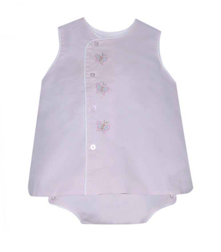 BLANCHE GIRL PINK BUTTERFLIES DIAPER SET