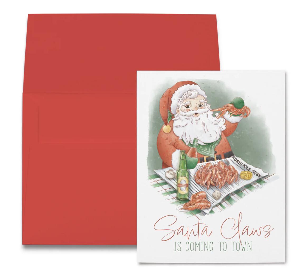 SANTA CLAWS GREETING CARD